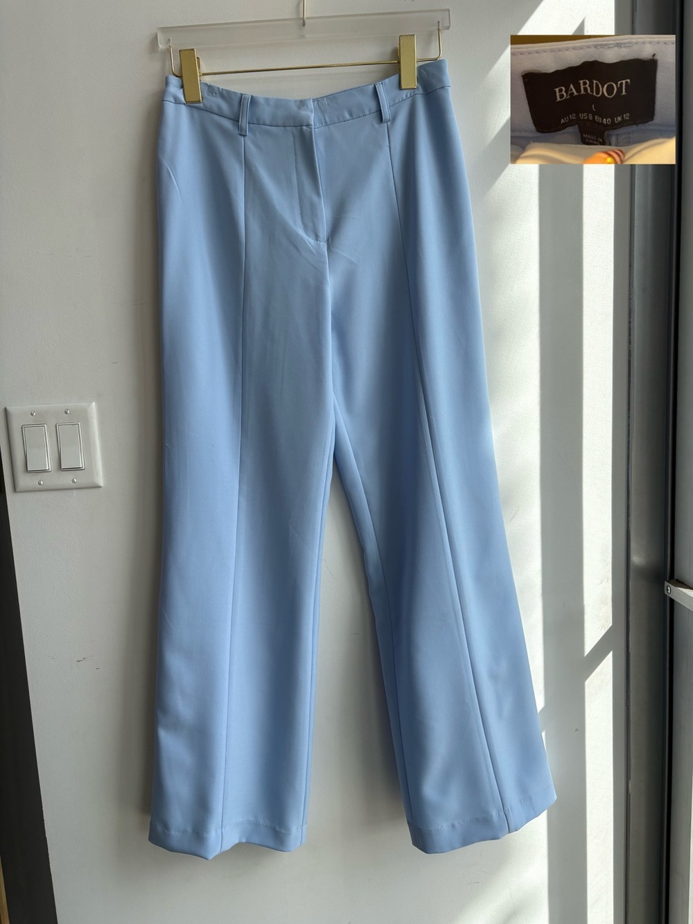 Bardot Pastel Blue Wide-Leg Trousers